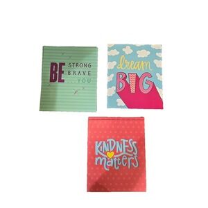 Motivational Pocket‎ Folders Set of 3 Cute School Office Supplies